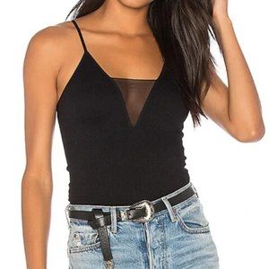 Free People Mesh Insert Cami in Black